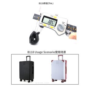 Accessori per borsa da bagaglio con gancio in plastica riciclata KJM nero Pom - Product Image 5