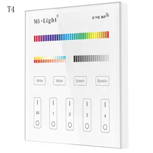 T4 AC220V 4-zona RGB + AAC Panel inteligente controlador remoto brillo led dimmer para la tira de luz led miboxer lámpara bombilla