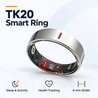 Anneau intelligent TK20 pour le suivi du sommeil, de la fréquence cardiaque, de la variabilité de la fréquence cardiaque et de l'activité, résistance à l'eau 5ATM IP68, largeur de 6 mm