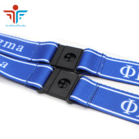 Pvc LOGO özel Kappaa kartvizit baskı kordon ile kraliyet mavi 25*900mm Phi Beta Sigma kordon