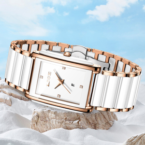 Reloj Cuadrado de Cerámica LIGE LG89188 para <span class=keywords><strong>Mujer</strong></span>, Elegante Reloj de Cuarzo Analógico, Diseño de Moda Ejecutiva, Reloj de Lujo con Caja de Regalo - Product Image 5