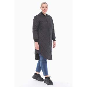 เสื้อโค้ทกันหนาวแบบยาวสำหรับผู้หญิง รุ่น Vetre Ribbed Black Quilted  ขนาดใหญ่พิเศษ 110 ซม. ไซส์ 38-48  กันน้ำ บุซาติน อุ่นสบาย - Product Image 2