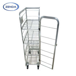 Chariot à roulettes à quatre roues pour conteneurs, testé, personnalisé OEM, en acier, pour le transport de lait, marque <span class=keywords><strong>Zenda</strong></span> - Product Image 3