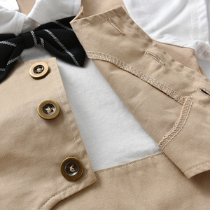 短袖绅士新生儿衣服婴儿套装连身裤正式男童连身衣套装 - Product Image 4