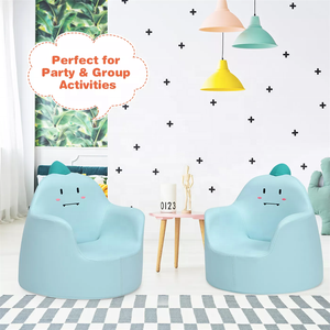 Siège de canapé souple pour enfants Matériau en mousse écologique Animal de bande dessinée Bébé Enfants Canapé simple Chaise <span class=keywords><strong>Fauteuil</strong></span> Canapé Dinosaure bleu - Product Image 3