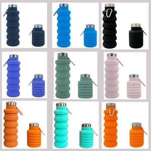 Bouteille d'eau sport pliable et extensible en silicone de qualité alimentaire, 500 ml, résistante au lave-vaisselle, prix direct usine, vente en gros pour l'extérieur - Product Image 2