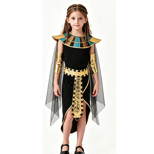 Karnevalskostüm Ägyptisches Mädchen Outfit mit Armbändern Stirnband Gürtel Cosplay Altes Ägypten Königin Kleopatra Kleid - Product Image 4