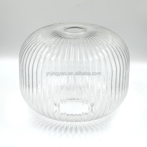 Customized Blown Ribbed Clear <strong>Glass</strong> <strong>Shade</strong> <strong>for</strong> <strong>Table</strong> <strong>Lamp</strong> - Product Image 1