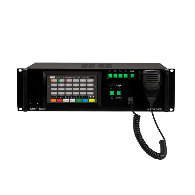 Rack Mount Indoor Metal IP Audio Station Terminal Encoder and Decoder with 8 Zone Selector EVAC Siren