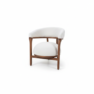 Modern Wooden Lounge <b>Chair</b> for Home, Office, and Living Room with Durable Round Padded Seat and Curved <b>Back</b> for Dining - Product Image 2