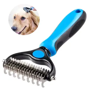 Peigne d'épilation pour animaux de compagnie, lames Double face, tondeuse à démêler la fourrure, brosse à démêler, outil de toilettage