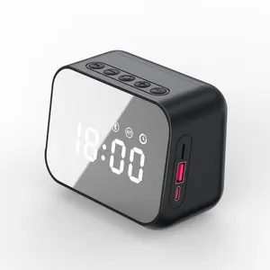 S204 Bluetooths Speakers Led Digital Display Sleep Timer With Snooze Function For Alarm Clock Wireless Speaker