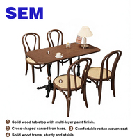 Fabricant de meubles de restaurant SEM, table ronde en bois massif pour salle à manger, café, ensemble de chaises, mobilier de bar, mobilier de café, style moderne