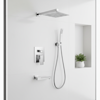 Système de Douche Mural Moderne et Tendance à Double Thermostat avec Pommeau de Douche et Robinet d'Eau