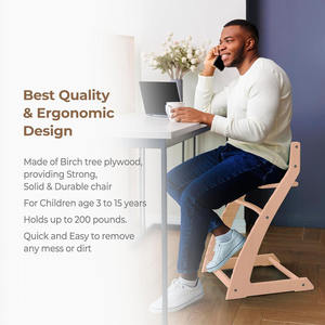 Chaise haute en <span class=keywords><strong>bois</strong></span> |   Siège pour tout-petit réglable <span class=keywords><strong>et</strong></span> évolutif |   Parfait pour les cuisines modernes <span class=keywords><strong>et</strong></span> minimalistes, <span class=keywords><strong>bois</strong></span> naturel <span class=keywords><strong>et</strong></span> <span class=keywords><strong>blanc</strong></span> - Product Image 2