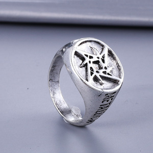 Bague de rock pour homme, style groupe de <span class=keywords><strong>heavy</strong></span> <span class=keywords><strong>metal</strong></span>, en alliage d'argent antique, tendance, pour fiançailles, fête, mariage, cadeau, bijoux de mode, vente directe usine - Product Image 5