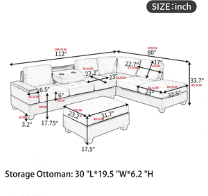 Ensemble de canapés en tissu en forme de L, design contemporain pour salon et villa, en vente - Product Image 6