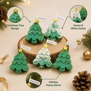 Bougie Pilier Arôme Noël Festif <span class=keywords><strong>pour</strong></span> <span class=keywords><strong>D</strong></span>écoration de Table de Fêtes, Centre de Table et Cadeau - Product Image 2