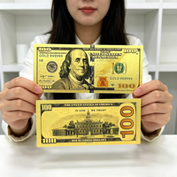 Billetes de Dólar Estadounidenses de Imitación en Lámina de Oro Realista de 24K, Billetes Negros y Dorados para Fotos, Películas, Fiestas y Eventos