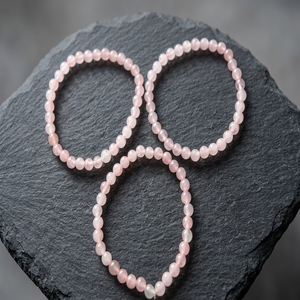 Rose Quartz Beaded Bracelet 6mm Elastic Natural Crystal Stone Jewelry <b>Healing</b> Chakra Semi-Precious Craft Christmas Handmade - Product Image 1