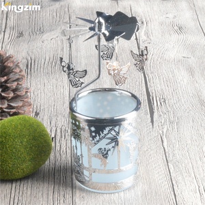 Trang Trí Nội Thất Quay Tealight Chủ Kim Loại Nến Món Quà Giáng Sinh <span class=keywords><strong>Carousel</strong></span> Tealight Thiên Thần Quay Người Giữ Ngọn Nến - Product Image 4