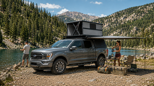 Kit de expansión de caja de camioneta F150 con tienda de techo eléctrica de carcasa rígida y tienda de campaña plegable para aventuras overland - Product Image 6