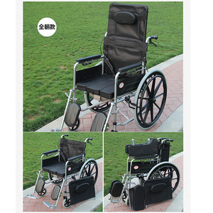 Silla de ruedas manual Kaizhi serie G5 con neumáticos sólidos, plegable, con cojín de asiento y función de inodoro para ancianos y discapacitados. - Product Image 3