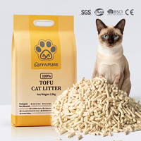 Litière pour chat au tofu et à la lavande, fibres de soja, de maïs et de pois de qualité alimentaire, écologique, biodégradable, jetable aux toilettes, agglomération rapide, 1 kg