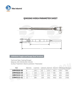 Oferta Especial: Terminal de Acero Inoxidable 304/316 Forjado con Palanca y Espiga para Cables de Acero, Ideal para Elevación Marina e Industrial - Product Image 2