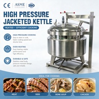 Ketel Berjaket Tekanan Tinggi dengan Pengaduk Uap untuk Memasak Kentang Tumbuk, Hummus, dan Keju