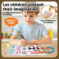 Set Pena 3D Cakar Kucing Kartun DIY Filamen Edukatif Kreatif Mainan Menggambar Pena Printer 3D untuk Anak-anak