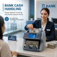 Compteur de billets double CIS 07P avec plus de 140 devises, une seule machine compte toutes les devises pour les bureaux de change, les banques et les magasins de détail