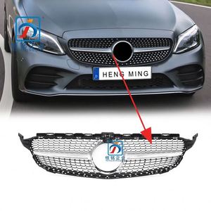 Griglia Anteriore Argento e Nero con Stella per Mercedes Benz <span class=keywords><strong>W213</strong></span> <span class=keywords><strong>2016</strong></span>- Classe E, con Foro, Alta Qualità ABS+Acciaio, Marca HM, Standard OEM - Product Image 1