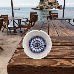 Cendrier rond en céramique durable avec base antidérapante, design artistique traditionnel, souvenir touristique et cadeau de voyage - Product Image 5