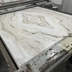 Pvc Printed Wall Panels Factory High Glossy 3D Printing Marble Sheet Uv Coating Pvc Marble Decorative Plastic Sheets Uv Wall Panels