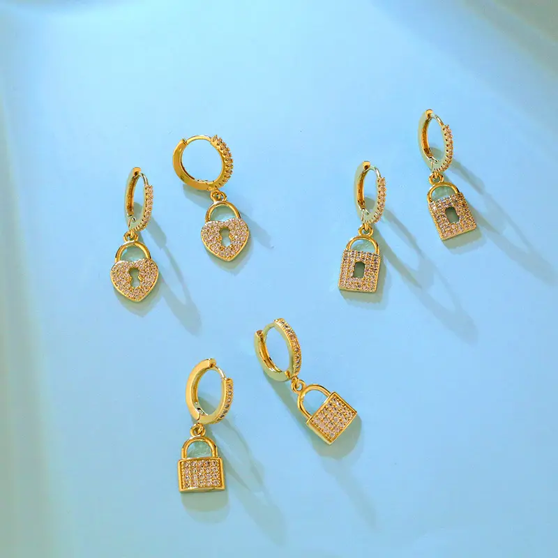 Zs — boucles d'oreilles minimalistes pour femmes, bijoux en forme de cœur, plaqué or 18K, Zircon cubique, pendentifs