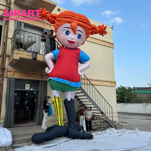 Marioneta Inflable Gigante de Niña con Cabello Rojo, Trenzas y Pecas para Espectáculos de <span class=keywords><strong>Circo</strong></span>, <span class=keywords><strong>Teatro</strong></span>, Escenarios y Decoración de Fiestas - Product Image 2