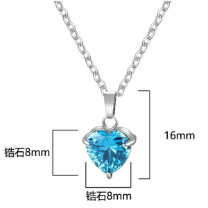 Collier ras du cou tendance en acier inoxydable plaqué or avec pendentif cœur entièrement serti <span class=keywords><strong>de</strong></span> zircons cubiques et 12 pierres <span class=keywords><strong>de</strong></span> naissance, vente en gros - Product Image 2