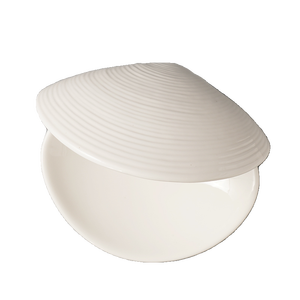 Assiette à dessert en porcelaine de style américain, blanche, de forme irrégulière, écologique. - Product Image 5