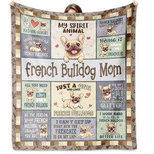 Beige Quilted Golden Retriever Mom Flannel <b>Blanket</b> Throw <b>Blanket</b> Nap <b>Blanket</b> Reversible Cozy <b>Warm</b> for Home Office Nap Wholesale - Product Image 3