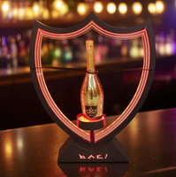 Dom P Champagne Vip Service Led Bottle Presenter Display Holder Sign for Club Metal Acrylic Led Lights