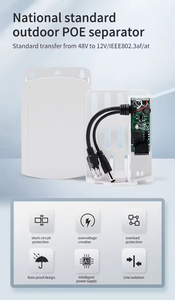 Boîtier ABS étanche pour extérieur, moniteur non isolé, séparateur POE 48V vers 12V 1.2A actif 10/100 Mbps pour caméra IP CCTV - Product Image 2