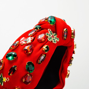 Diademas Hechas a Mano con Pedrería de Árbol de Navidad y Copos de Nieve para Mujer, Accesorios Festivos para el Cabello con Nudos para Fiestas - Product Image 5