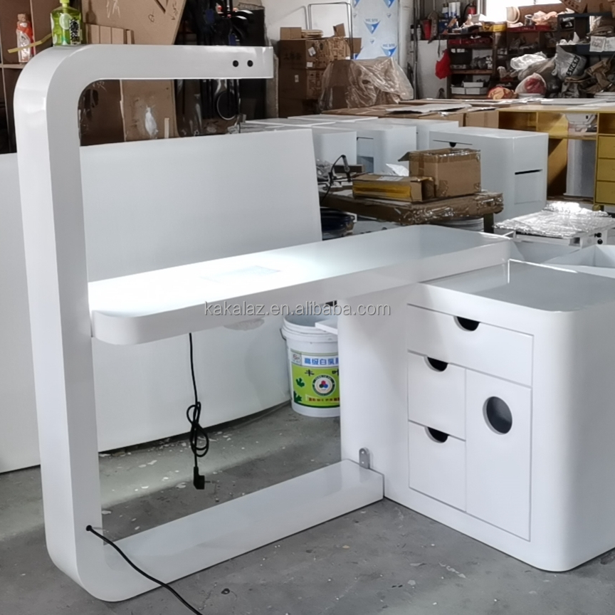 Маникюрный Стол для ногтей, маникюрная станция, белый стол для маникюра