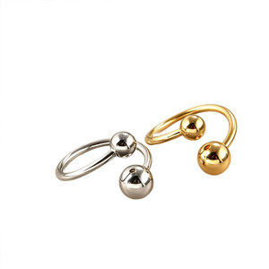 Anillo Personalizado al por Mayor, de Acero Inoxidable 316L, Chapado en Oro de 14k y 18k, con Dos Cuentas, para Mujer - Product Image 5
