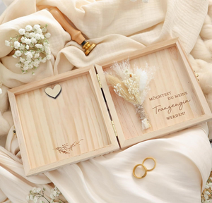 Boîte de rangement en bois à couvercle rabattable pour cadre photo commémoratif, cadeau pour demoiselle d'honneur, fleurs séchées, boîte cadeau en bois massif, article de décoration intérieure - Product Image 3