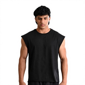 Camiseta sin mangas de algodón/jersey personalizada de verano, estilo urbano, ligera, estampada, informal, para el gimnasio. - Product Image 1