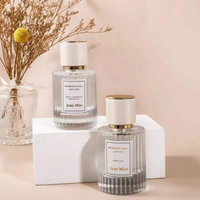 Flacon de parfum en verre transparent de luxe personnalisé avec pompe pulvérisatrice, vide, 30ml 50ml 100ml, emballage en boîte