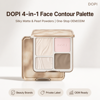Palette visage 4-en-1 en gros DOPI – Poudre fine soyeuse, contour, illuminateur, fard à joues – Tous types de peau – Usine de cosmétiques OEM ODM