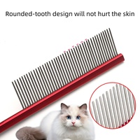 Produits de toilettage pour animaux Acier inoxydable à dents fines peigne Accessoires pour chats et chiens brosse de toilettage